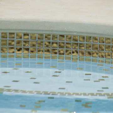 24k Gold Accented Glass Tiled Pool
