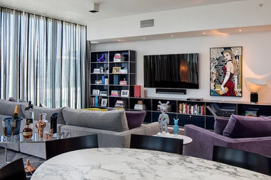 Example of a trendy living room design in Orlando