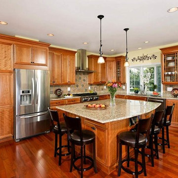 Large Kitchen Addition Opens to Patio for Enhanced Family Living