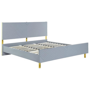 ACME Gaines Queen Bed in Gray High Gloss Finish