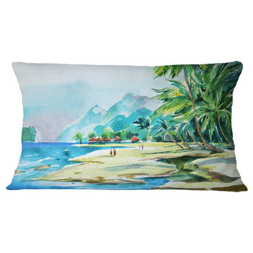 View From Shore Landscape Printed Throw Pillow, 12"x20"