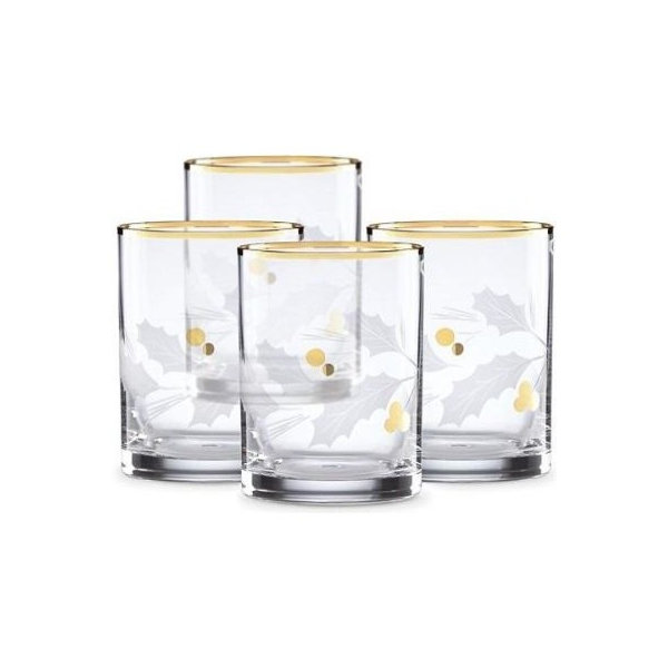 Holiday™ Gold Double Old Fashioned 4-piece Glass Set