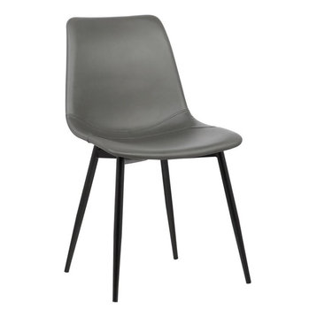 Armen Living Monte Contemporary Dining Chair, Gray With Black