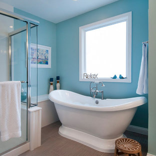 Maritime Badezimmer mit Onyx-Waschbecken/Waschtisch Ideen, Design