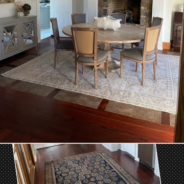 Renovation updated with modern meets traditional with these two Persian Rugs!