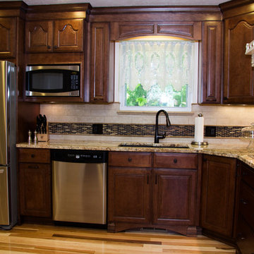 White & Brown Maple Cabinets