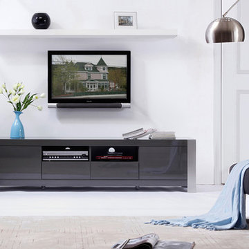 B-Modern | Composer Grey High-Gloss TV Stand -$1400.00