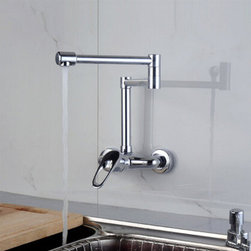 Chrome Single Handle Pull Out Centerset Wall Mounted Mixer Kitchen Faucet T14629 - Kitchen Faucets