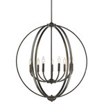 Golden Lighting - Golden Lighting 3167-9 EB Colson - 9 Light Chandelier - Golden Lighting's Colson EB 9 Light Chandelier is a transitional industrial-chic design  Transitional design  Durable steel construction  Simple, elemental shape  Exposed candelabras  Optional mesh shade  Available in 2 finishes  May be mounted on a sloped ceiling  All mounting hardware included  UL/cUL listed for damp locations.  No. of Rods: 4  Canopy Included: TRUE  Canopy Diameter: 5.25 x 1< Rod Length(s): 12.00  Room Style: Kitchen/Foyer/Living/BedroomColson Nine Light Large Chandelier Etruscan Bronze *UL Approved: YES *Energy Star Qualified: n/a  *ADA Certified: n/a  *Number of Lights: Lamp: 9-*Wattage:60w Candelabra bulb(s) *Bulb Included:No *Bulb Type:Candelabra *Finish Type:Etruscan Bronze