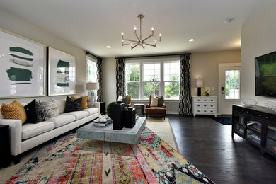 Family room - modern family room idea in DC Metro