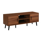Mid-Century Modern TV Stand Console Entertainment Center, Dark Brown