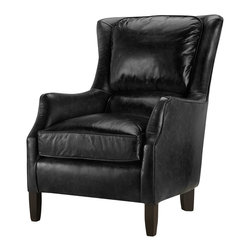 Alex Leather Black Chair - Armchairs And Accent Chairs