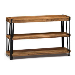 Alaterre Furniture - Ryegate Natural Live Edge Solid Wood with Metal Media Console Table in Natural - Console Tables