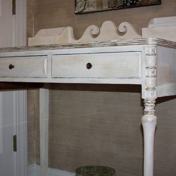 Antiqued Distressed Vanity and Chair