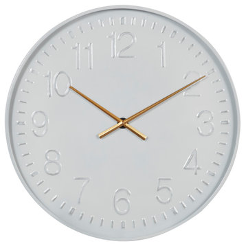 Contemporary White Metal Wall Clock 43321