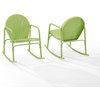 Griffith 2Pc Outdoor Metal Rocking Chair Set Key Lime Gloss 2 Rocking Chairs