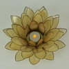 Smoked Gold Capiz Shell Lotus Flower Tealight Candle Holder
