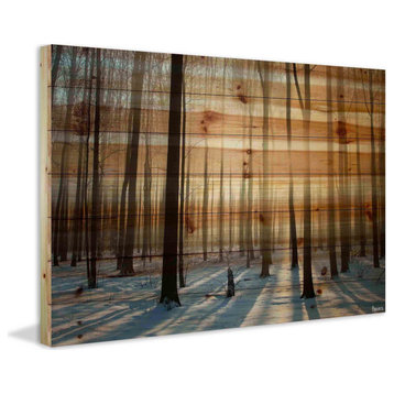 "Papineau" UV Ink Print on Natural Pine Wood, 36"x24"