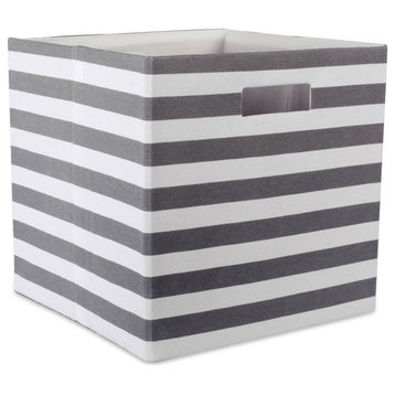 Polyester Cube Stripe Gray Square 13"x13"x13"