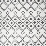 JONATHAN Y - Caimari Moroccan Diamond Shag Area Rug, 5'x8' - Inspired by vintage Beni Ourain Moroccan rugs, our soft and fluffy shag yarns make it easy to go barefoot. The classic Moroccan pattern has deep black diamonds and dots on a field of ivory. Anchor your Bohemian space; add softness to a bedroom, living room, or cozy reading nook; this is a low-pile shag rug with timeless style.
