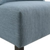 Evelyn Tufted Chair, Blue Fabric With Gray Wash Legs