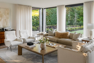 Trendy living room photo in Seattle