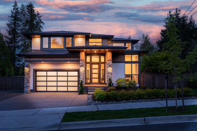 Example of a large trendy exterior home design in Seattle
