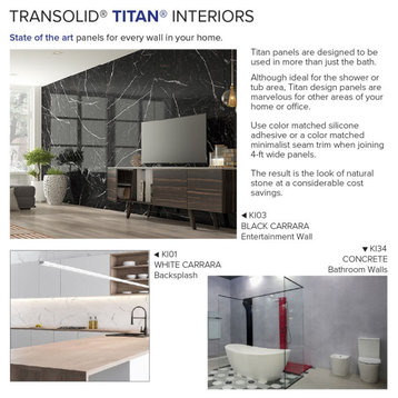 Transolid Titan Shower Wall Kit, White Caruso, Glossy, 60"x36"x96"