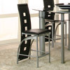 Cramco Valencia Platinum and Black 24" Counter Height Stools, Set of 2