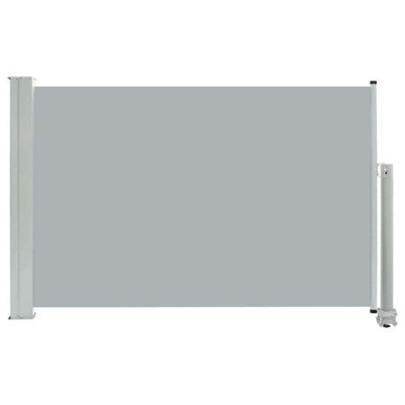vidaXL Patio Retractable Side Awning 23.6" Gray Side Sunshade Privacy Divider