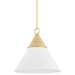 Mitzi Lighting - Mitzi Lighting H709701L-AGB/TWH Mica 1 Light Pendant in Aged Brass - Shade/Diffuser Color : Aged Brass