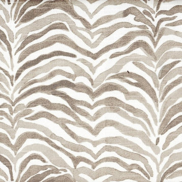 Serengeti Bisque Animal Print 63" Rod Pocket Curtain Panels Pair Cotton, Lined