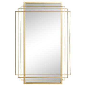 CosmoLiving by Cosmopolitan Gold Metal Geometric Wall Mirror 24" x 2" x 36"