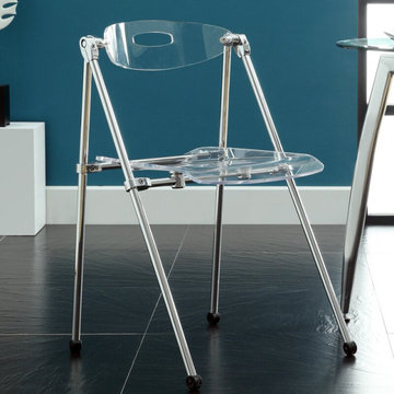 Modern Clear Lucite and Acrylic Folding Game Chairs