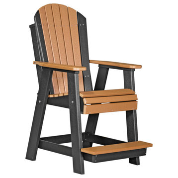 Poly Adirondack Balcony Chair, Cedar & Black