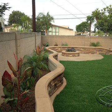 Fire Pit and Planter Wall