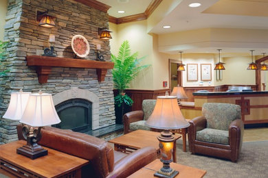 Mountain style living room photo in Seattle
