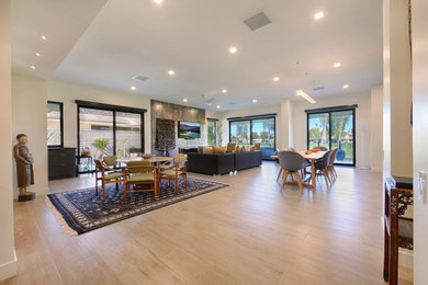 Example of an asian living room design in Other