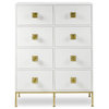 Mallory Chest 8-Drawer White Lacquer