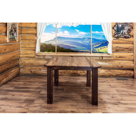 Homestead Collection Square 4 Post Dining Table, Stain and Clear Lacquer Finish
