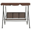 vidaXL Swing Chair Outdoor Swing Bench with Adjustable Canopy Coffee Steel
