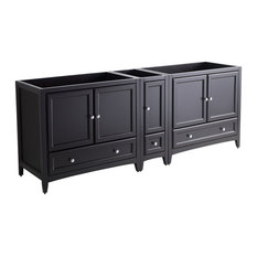 Oxford 83"-84" Double Bathroom Cabinet, Espresso, Without Top and Sinks