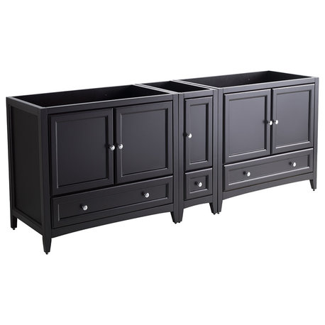 Oxford 83"-84" Double Bathroom Cabinet, Espresso, Without Top and Sinks