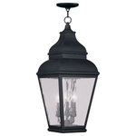 Livex Lighting - Livex Lighting 2610-04 Exeter - 3 Light Outdoor Pendant Lantern in Exeter Style - Finished in charcoal with clear water glass, thisExeter 3 Light Outdo Black Clear Water GlUL: Suitable for damp locations Energy Star Qualified: n/a ADA Certified: n/a  *Number of Lights: 3-*Wattage:60w Candelabra Base bulb(s) *Bulb Included:No *Bulb Type:Candelabra Base *Finish Type:Black