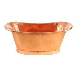Cuprosa Bateau bath with Copper Interior - Baths