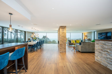 Design ideas for a modern living room in Gloucestershire.