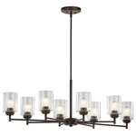 Kichler - Winslow 8-Light Chandelier in Olde Bronze - The Winslow 14.75" 8 light oval chandelier features a classic look with its Olde Bronze® finish and clear seeded glass. Winslow chandelier is perfect in several aesthetic environments, including traditional and transitional.Complete the look by adding coordinating pieces such as the WInslow Chandelier Olde Bronze® (44029OZ, 44030OZ, 44031OZ), Winslow Wall Sconce Olde Bronze® (45910OZ) and Winslow Vanity Light Olde Bronze® (45886OZ).