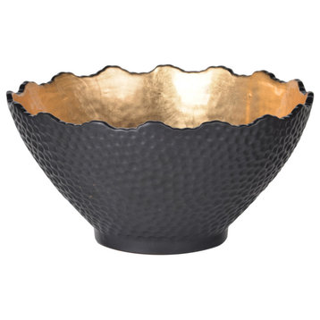 Metro Decorative Bowl, Gold/Black