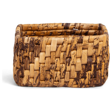 Rectangular Woven Abaca Low Basket | dBodhi Semeru, Brown