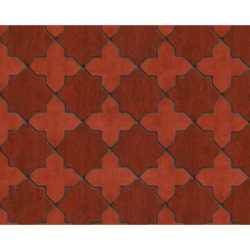 Mosaic Textured Wallpaper Featuring Star Shaped Tile, 374211